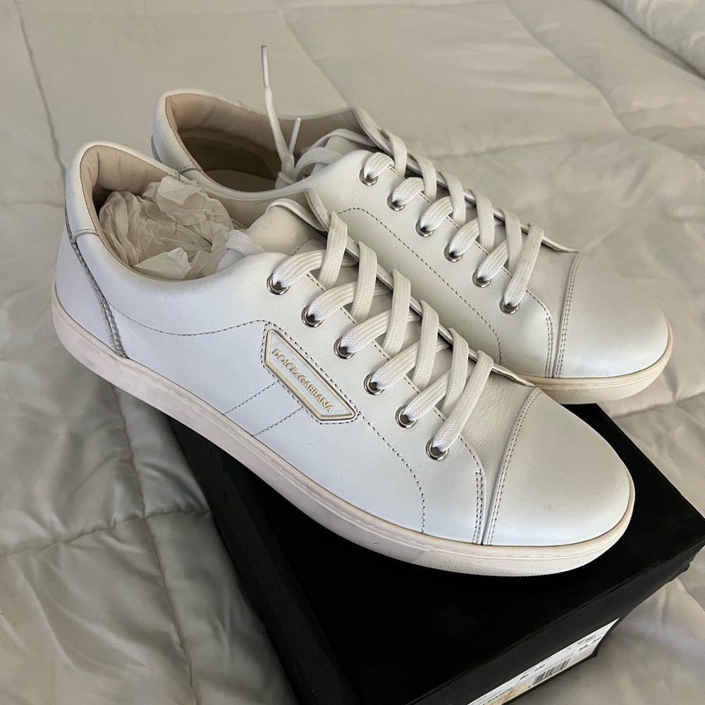 Dolce & Gabbana White Leather Sneakers